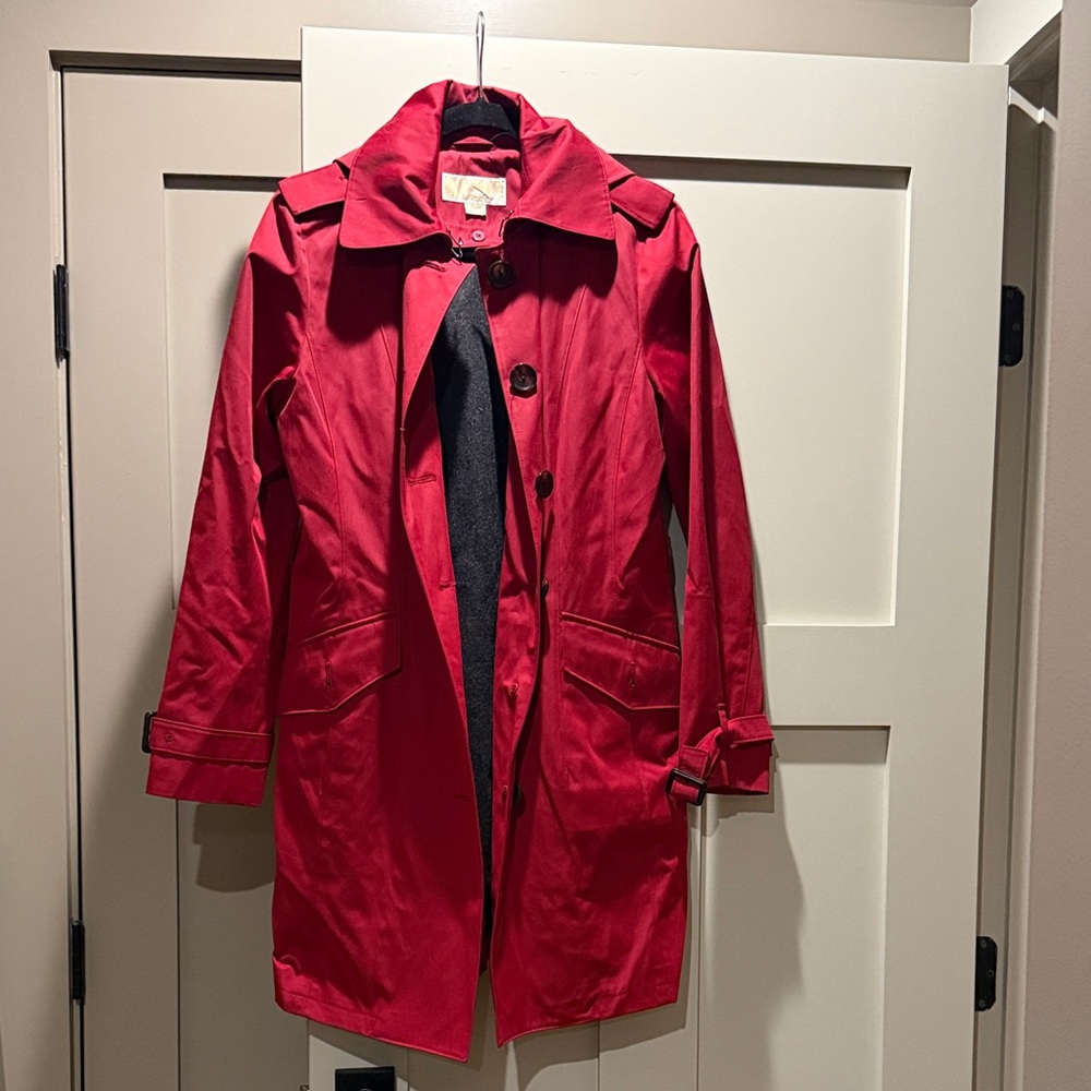 Red Michael Kors Trench Coat